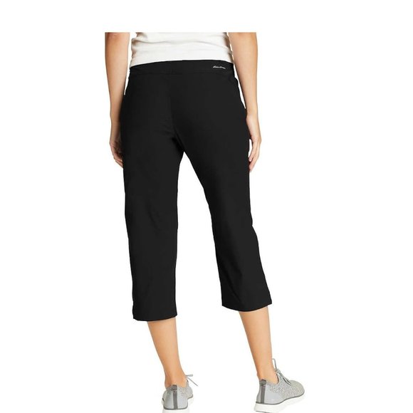 NWT Eddie Bauer Women's Tech Capri Nylon Outdoors Pants Black Size 16 $65 2HL49 - Picture 3 of 3